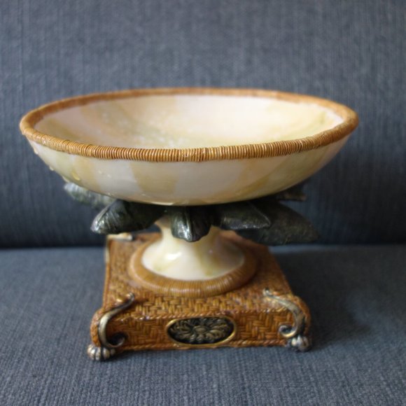 Vintage Pedestal Bowl Decorative Center Piece - Picture 1 of 12